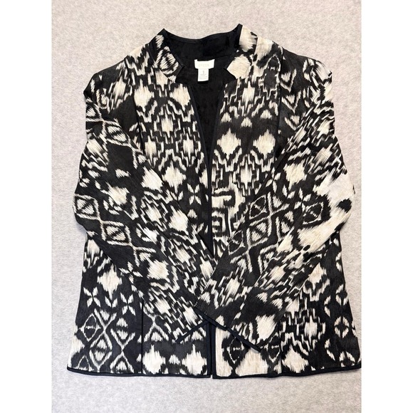 Women's Black and White Chico's Size 1 Excellent Condition - Picture 4 of 9